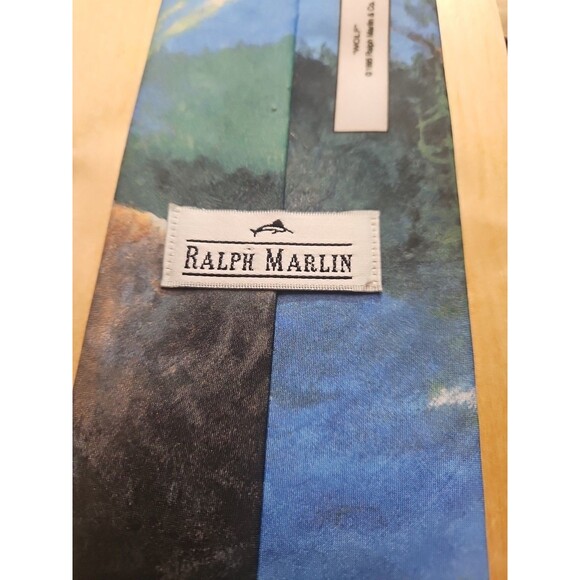 Ralph Marlin & Company 'Wolf' (Vintage 90s Howling Wolf Necktie/Tie/Neckwear) - Picture 9 of 12